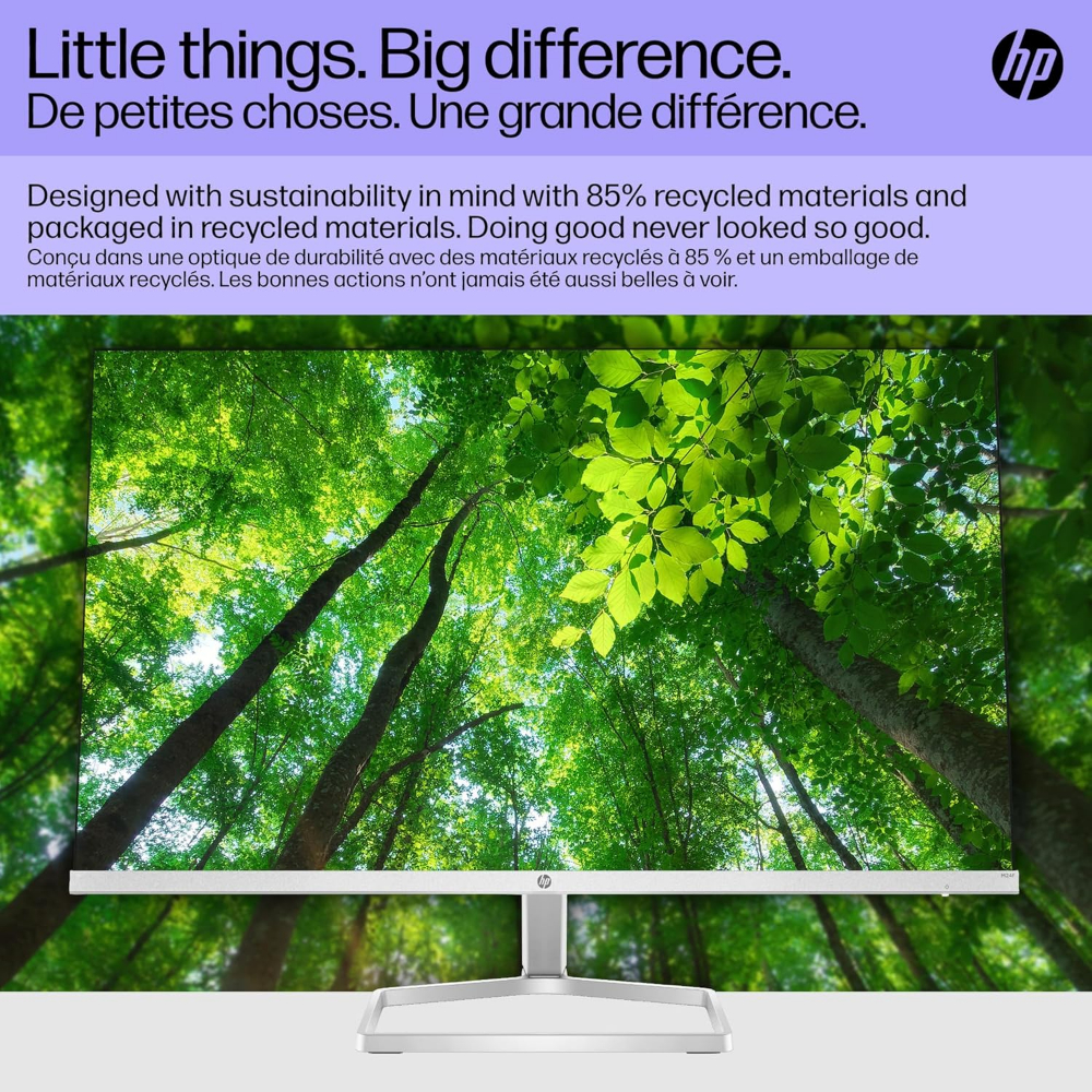 HP Series 5 23.8" FHD Monitor 524sf (HSD-0172-K) 100Hz Refresh Rate,1500:1 CR,99 percent sRGB Colour Gamut & 300 Nits|HDMI & VGA Ports - Low-Blue Light,Ergonomically Adjustable