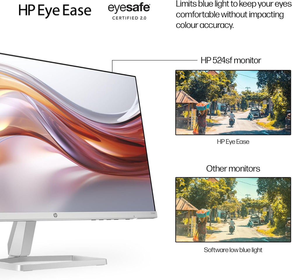 HP Series 5 23.8" FHD Monitor 524sf (HSD-0172-K) 100Hz Refresh Rate,1500:1 CR,99 percent sRGB Colour Gamut & 300 Nits|HDMI & VGA Ports - Low-Blue Light,Ergonomically Adjustable