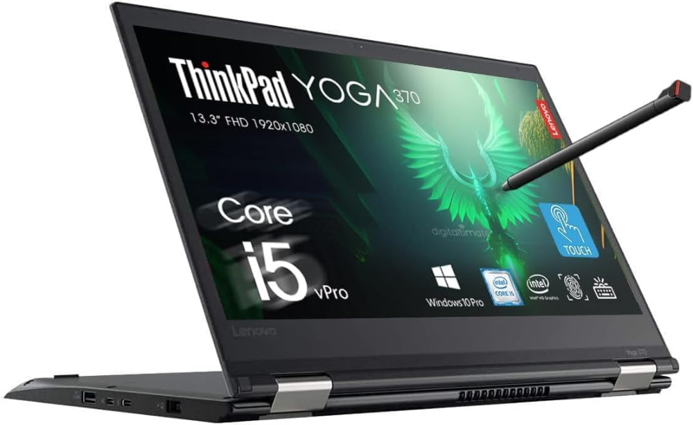 Lenovo ThinkPad Yoga 370 2in1 Touch w/Pen, Intel Core i5 7th Gen 13.3" FHD, 8GB RAM 256GB SSD, Backlit KB, FP Reader, Thunderbolt 3, MicroSD Reader, Windows 10 Pro 8GB RAM | 256GB SSD with Stylus pen