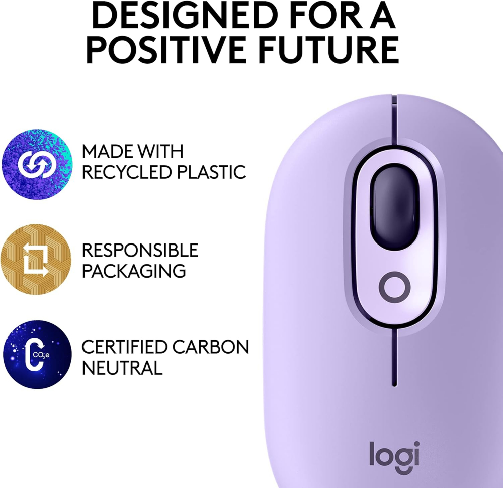 Logitech POP Mouse Lavender | Silent & Stylish