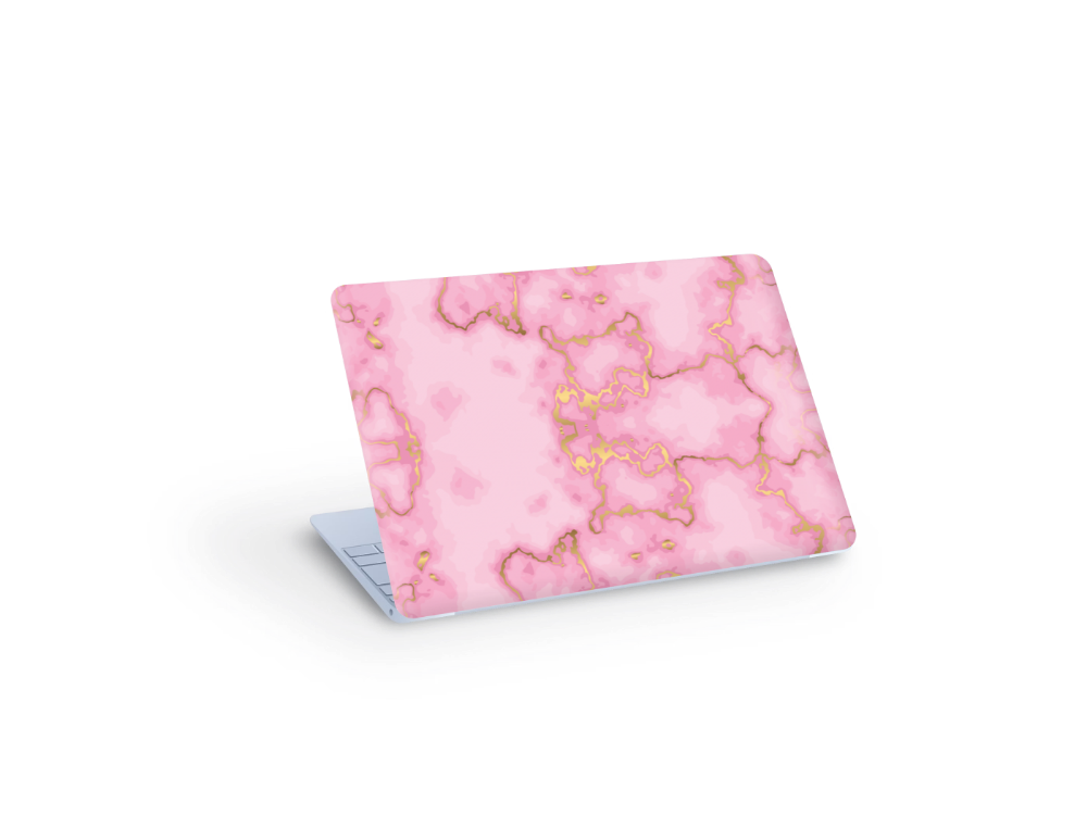 Golden Veined Pink Laptop Skin