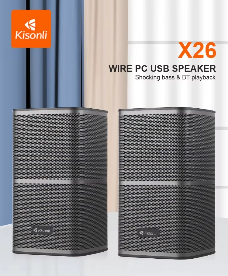 Kisonli X26 USB wired blue tooth speaker 7w with aux