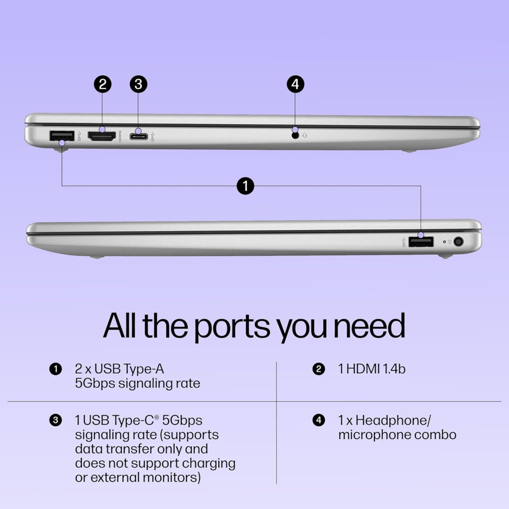 HP 15, 13th Gen Intel Core i3-1315U, 4GB DDR4, 256GB SSD