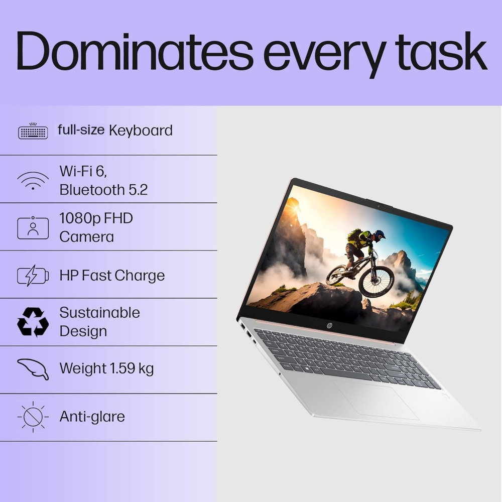 HP 15, 13th Gen Intel Core i3-1315U, 4GB DDR4, 256GB SSD