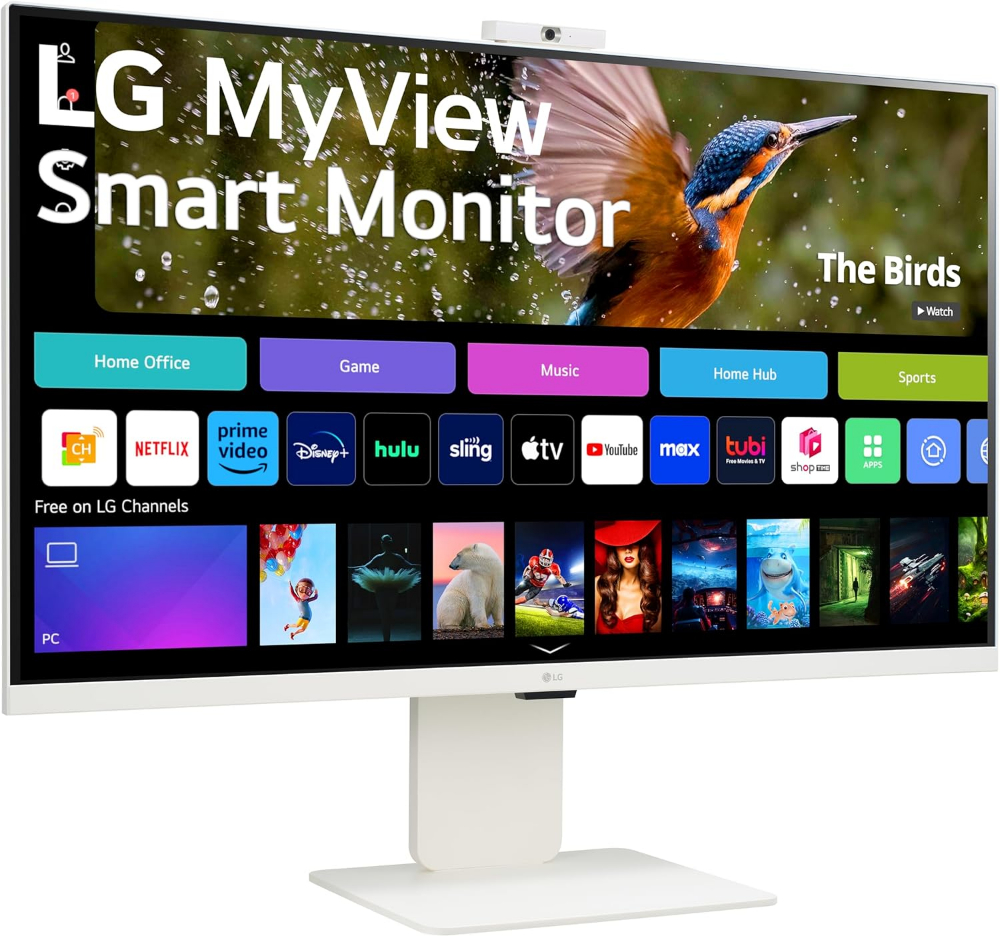 LG 32SR85U-W MyView Smart Monitor 32-inch 4K UHD (3840x2160), IPS Display, webOS 23, USB Type-C 90W PD, Built-in FHD Webcam & Speaker