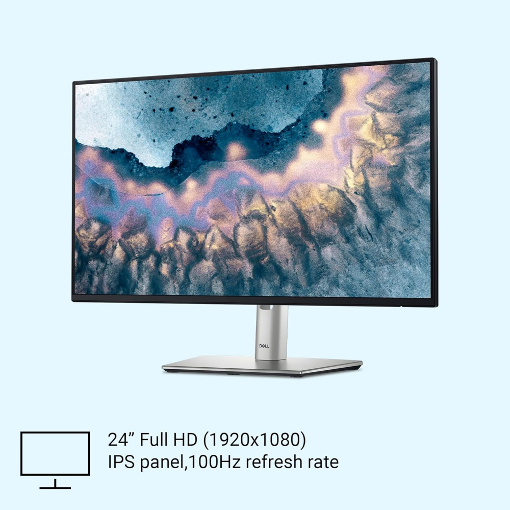 Dell 24 inch P2425H Monitor IPS FHD|100Hz| 99% sRGB | 250 cd/m2 (Typical) 5ms| 1500:1 Contrast Ratio| 5X USB 3.2 Gen1 1x HDMI 1.4 1xDP 1xVGA| Height Tilt Swivel Pivot |USB-C Downstream | Flicker Free
