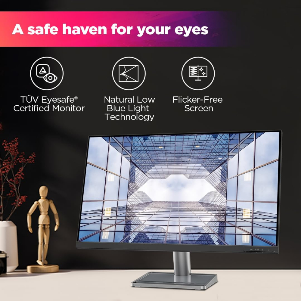 Lenovo L-Series L32p-30, 31.5Inch(80 Cm) 3840 X 2160 Pixels 4K UHD IPS Monitor |2X3W Speakers, AMD Freesync, USB Hub, USB-C Port for Power & Data Transfer (PD 75 W), Eyesafe Cetified (Raven Black)