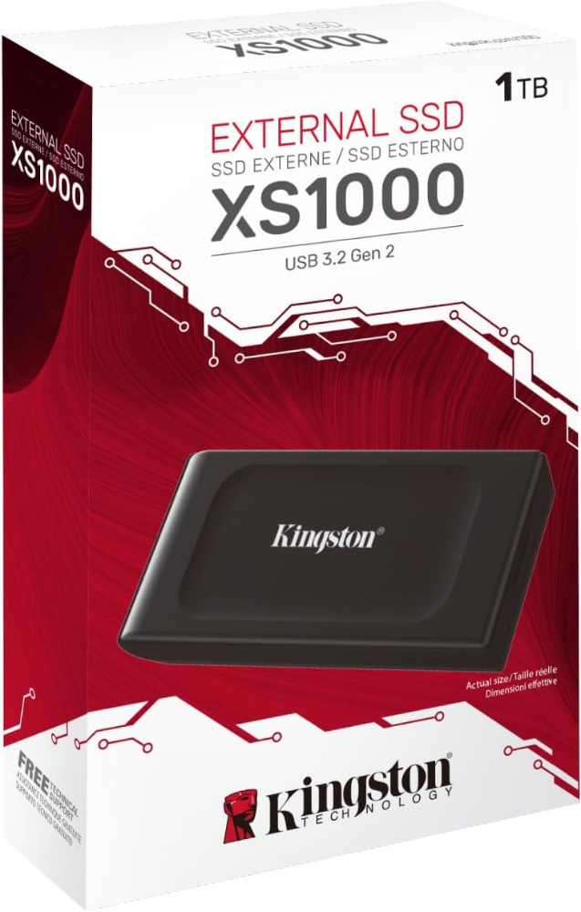 Kingston XS1000 1TB External SSD USB 3.2 Gen 2 Portable Solid State Drive Black