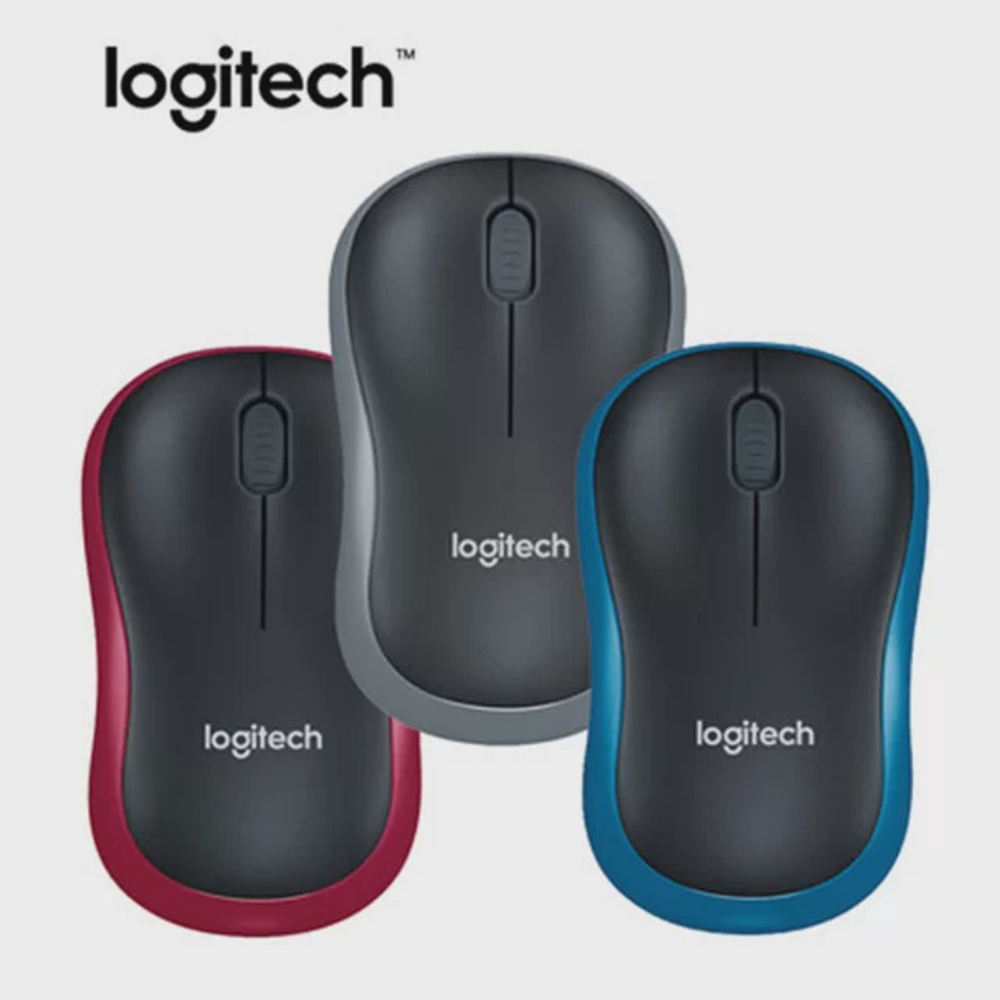 Logitech M185 Wireless Mouse – Blue / Red / Swift Grey