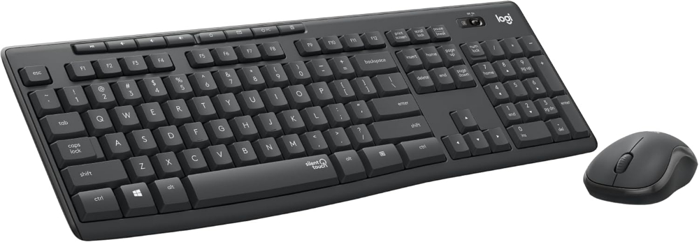 Logitech MK295 Wireless Mouse & Keyboard Combo with SilentTouch Technology, Full Numpad, Advanced Optical Tracking, Lag-Free Wireless, 90% Less Noise