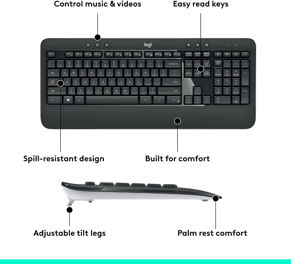 Logitech MK540 Advanced Wireless Keyboard Mouse Combo