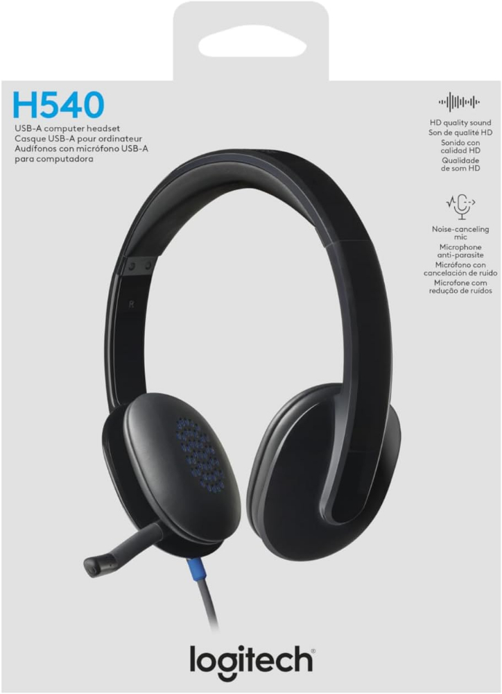 Logitech H540 USB Headset with Noise-Canceling Mic