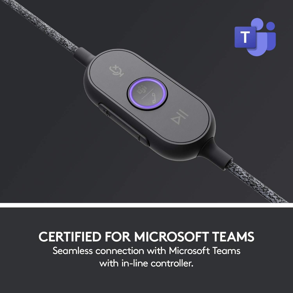 Logitech Zone Wired Headset with Noise-Cancelling Mic (Teams version) & (UC version)