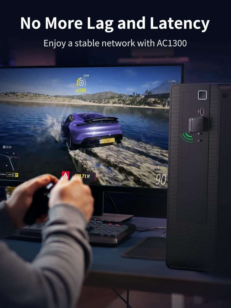 UGREEN AC1300 USB WiFi Adapter 5G 2.4G Dual Band USB 3.0 WiFi Dongle for Desktop PC Mini Wireless Computer Network Adapter