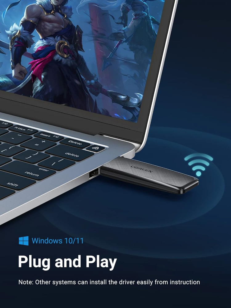 UGREEN AC1300 USB WiFi Adapter 5G 2.4G Dual Band USB 3.0 WiFi Dongle for Desktop PC Mini Wireless Computer Network Adapter