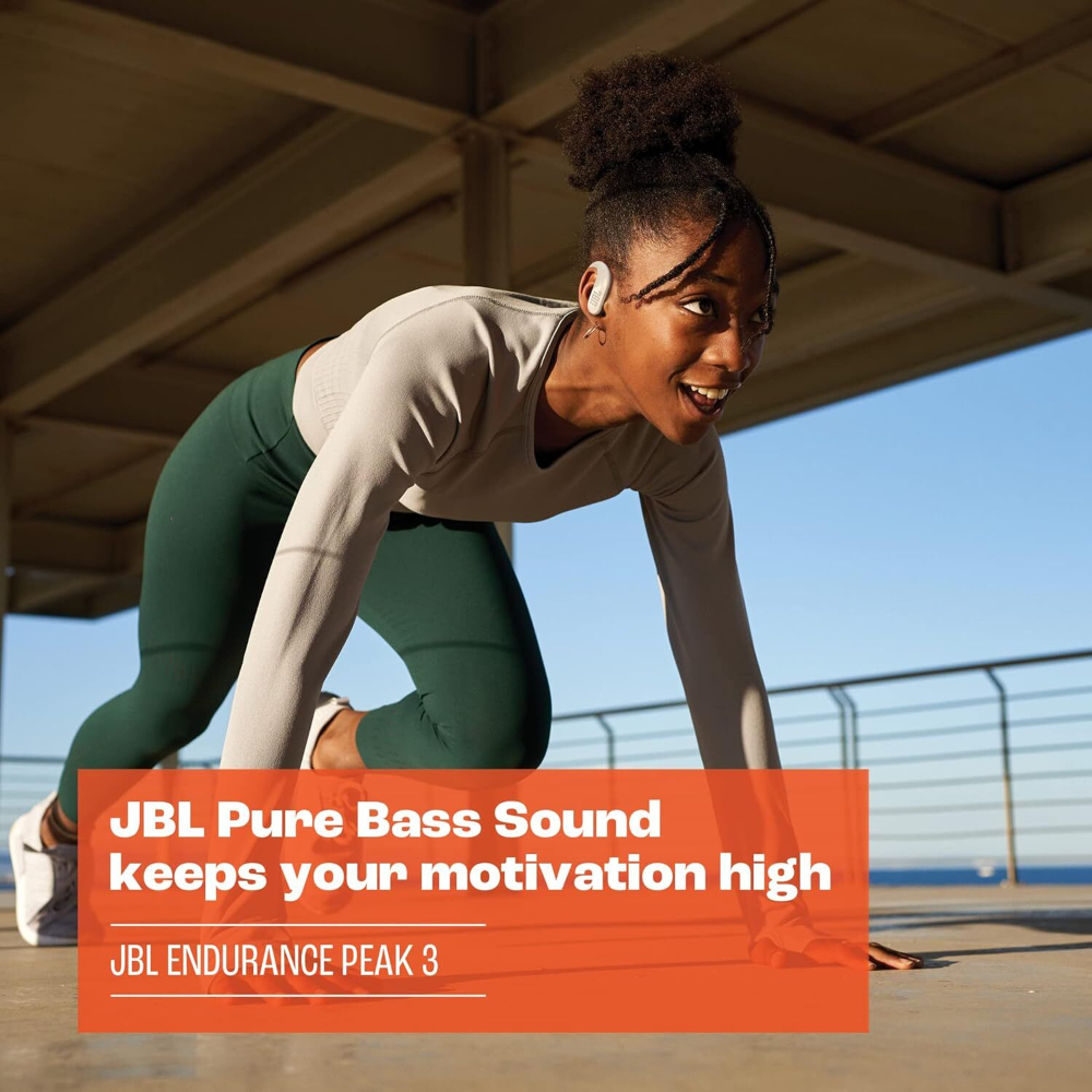 JBL Endurance Peak 3 - Dust and Water Proof (IP68) True Wireless Active Earbuds, Pure Bass Sound, Up to 50 Total Hours of Playback with Speed Charge, Ambient Aware & Talk Thru