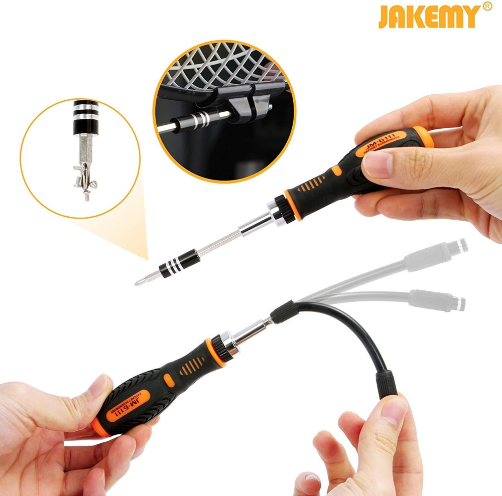 Jakemy Precision Ratchet Screwdriver Set, 69 in 1 Household Screwdriver Home Repair Tool Kit, Disassemble Magnetic Rotatable Ratchet Screwdriver Kit for Furniture/Car/Computer/Electronics Maintenance