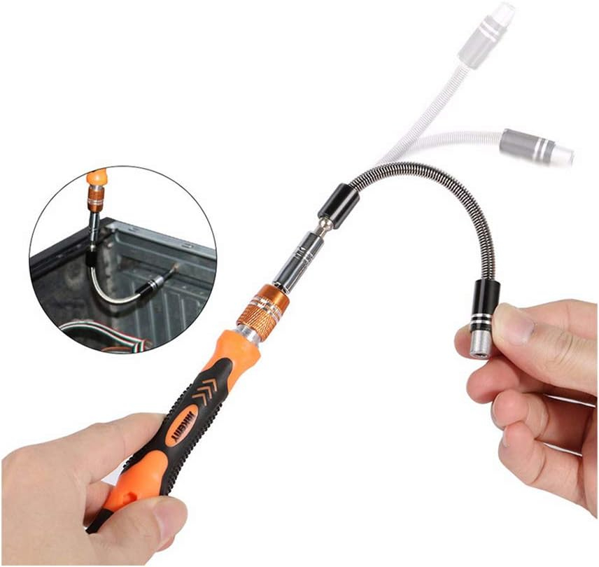 JAKEMY 58 IN 1 Professional hardware tool screwdriver set kit, Tool Set with 1 Non-slip Ergonomic Handle, 1 Extension Bar, 1 Flexible Extension Bar, 1 Connector and 54 CRV Material Bits
