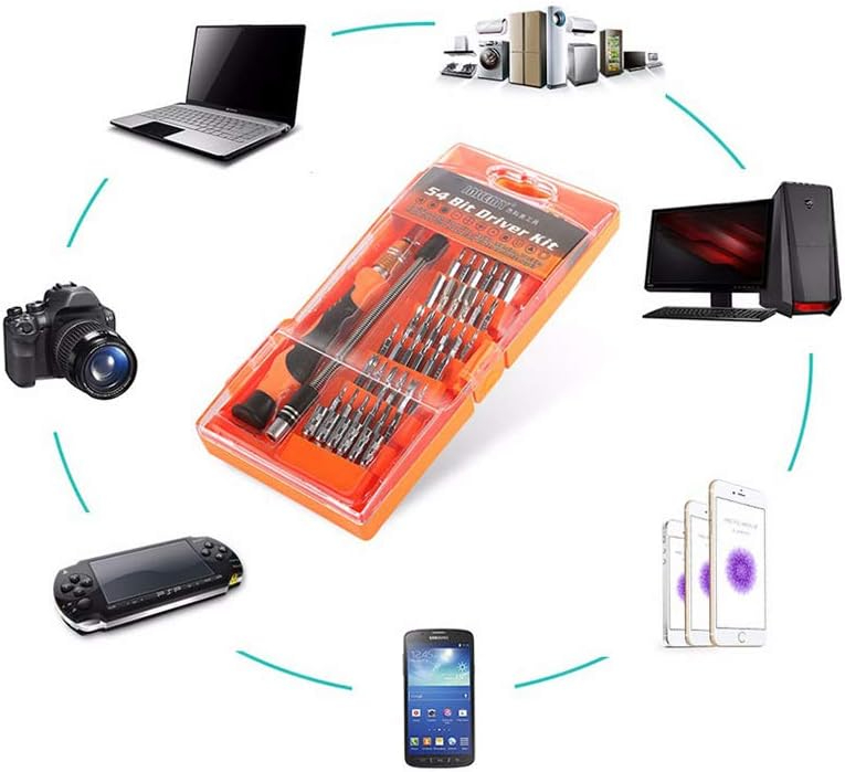 JAKEMY 58 IN 1 Professional hardware tool screwdriver set kit, Tool Set with 1 Non-slip Ergonomic Handle, 1 Extension Bar, 1 Flexible Extension Bar, 1 Connector and 54 CRV Material Bits