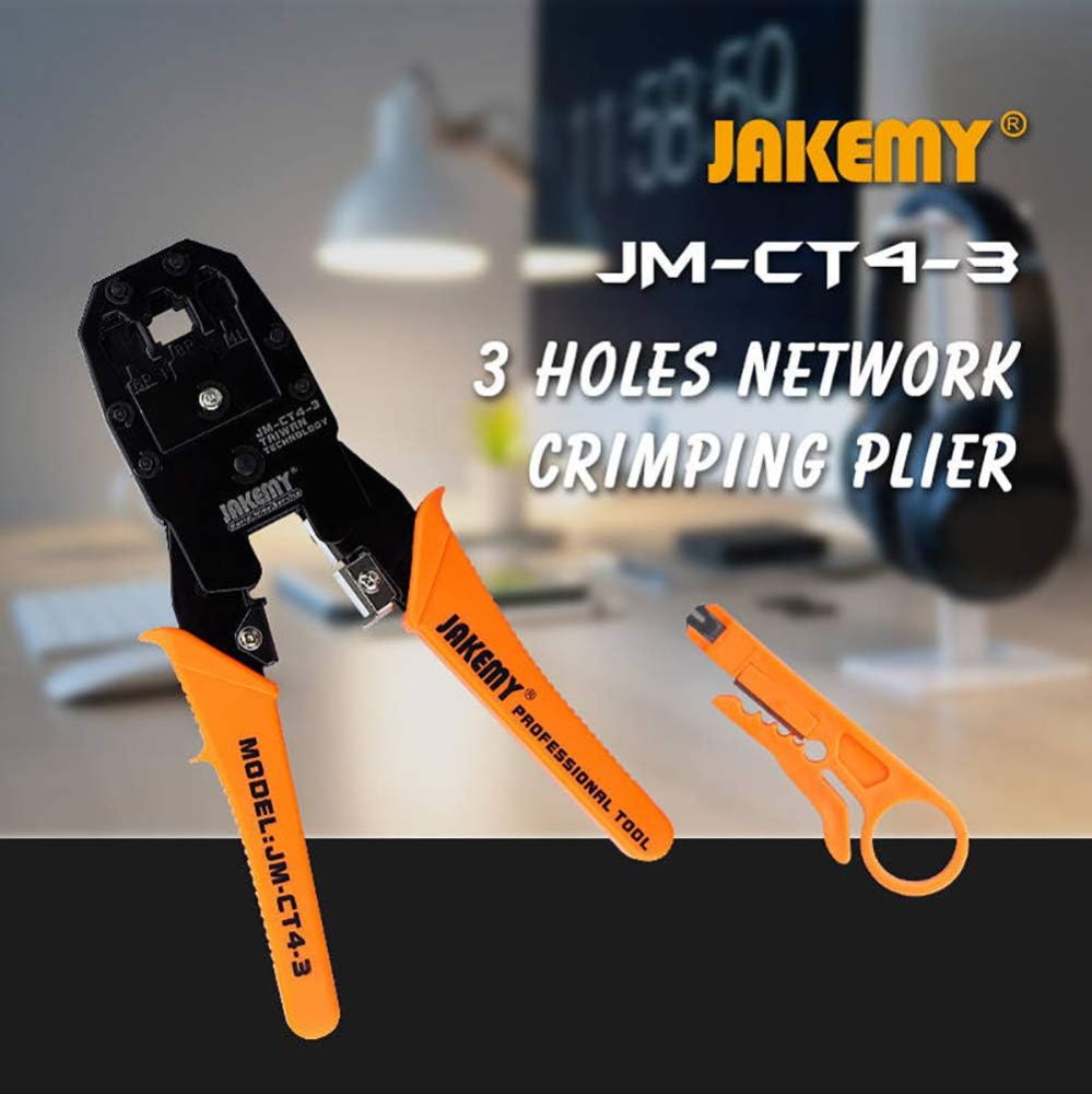 Jakemy JM-CT4-3 200mm Professional Network Phone 4P 6P 8P Ethernet Internet Cable Crimping Tool