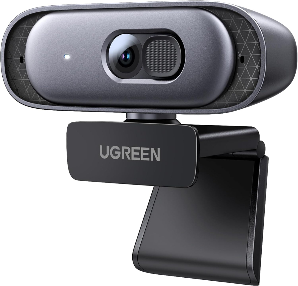 UGREEN 2K Webcam for PC, Full HD 1080p/60fps Web Cam, Auto Focus & Light Correction, Dual Mic for Clear Stereo Audio
