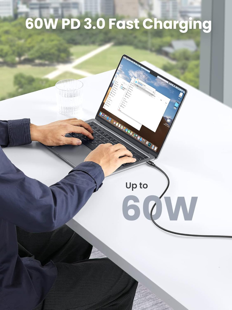 Ugreen USB C to USB C 3A Fast Charging and Data Cable 2 Metres Black