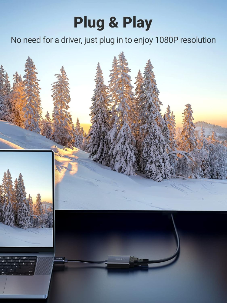 UGREEN Active HDMI to VGA Adapter with 3.5mm Audio Jack