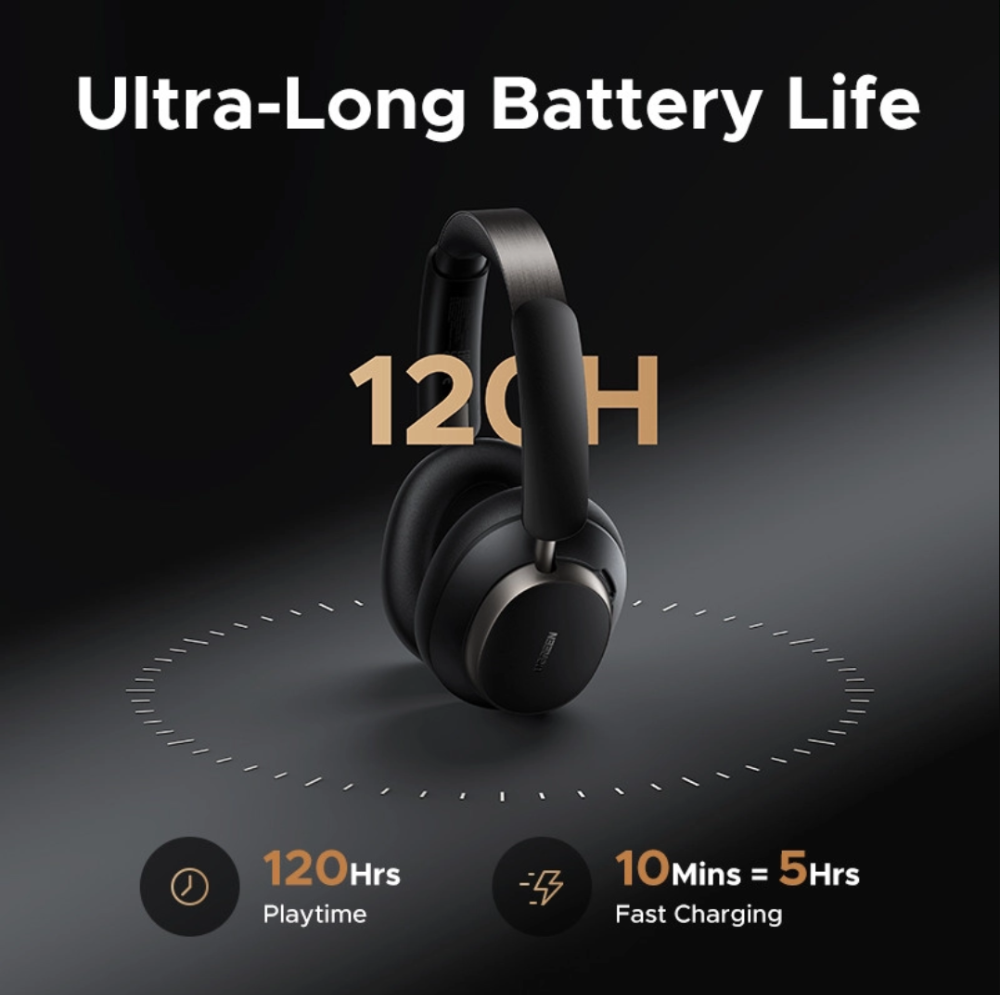 UGREEN Studio Pro Hybrid Active Noise Cancelling Headphones Black