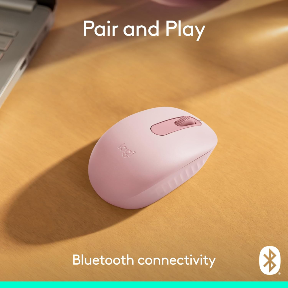 Logitech M196 Bluetooth Wireless Mouse, Compact and Portable Mouse for Laptops, Tablets and More, 12-Month Battery, Smooth Tracking, Compatible with PC and Mac, Windows and macOS, Rose