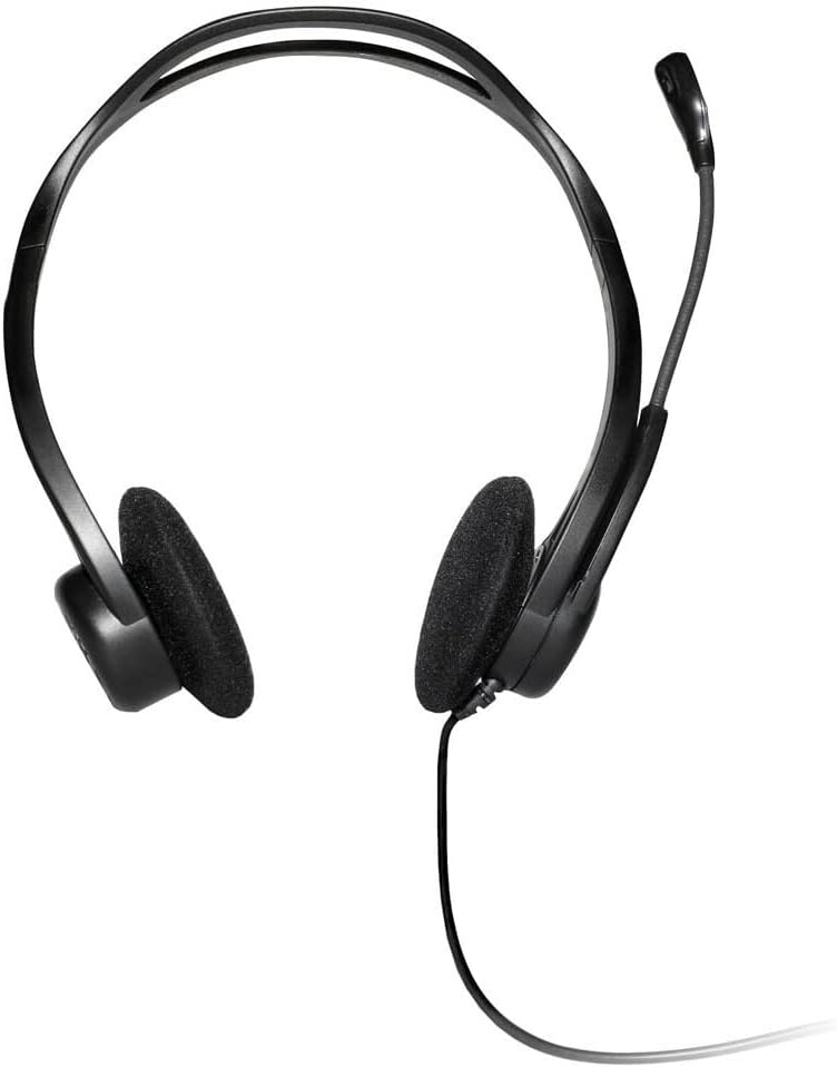 Logitech 960 Wired Headset, Stereo Headphones with Noise-Cancelling Microphone, USB, Lightweight, In-Line Controls, PC/Mac/Laptop - Black