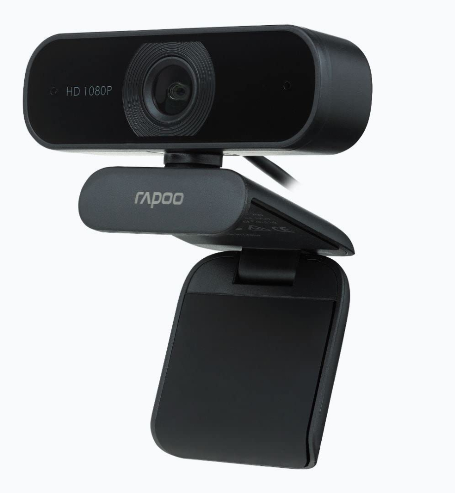 Rapoo HD Webcam with Microphone, C260 USB 1080P, Built-in Dual Noise Reduction Mics, 95-Degree Wide Angle, Zoom/Skype/Teams, Conferencing and Video Calls,2 Megapixels