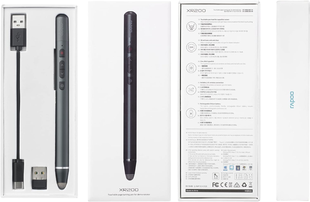 Rapoo XR200 Wireless Laser Presenter – Professional Presentation Remote with Laser Pointer