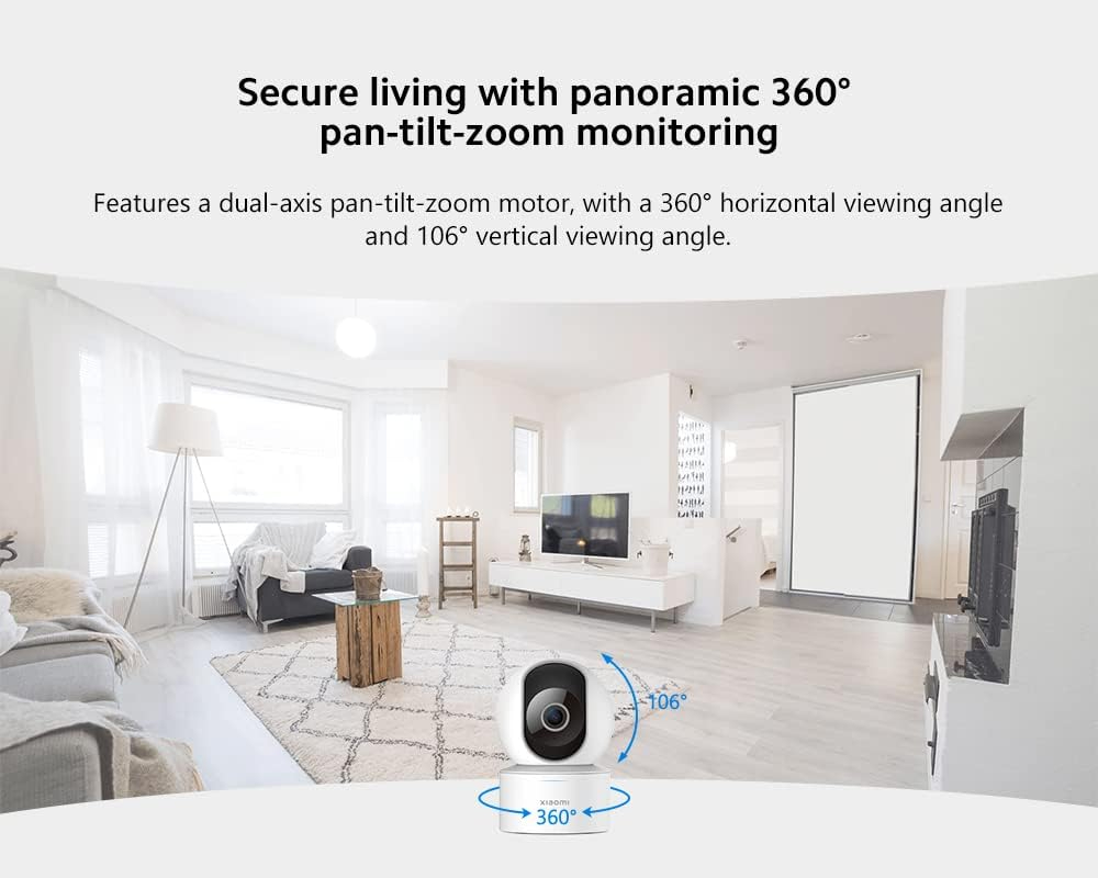 Xiaomi Mi Smart Camera C200 internal wifi camera 1080P, 360° intelligent human detection AI, tapertura F2.1, Two-way audio, Night vision, Google and Alexa