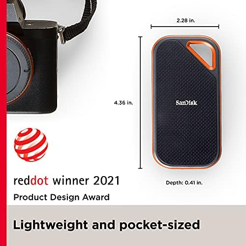 SanDisk 2TB Extreme PRO Portable SSD E81 – Up to 2000MB/s Read & Write, USB 3.2 Gen 2, IP65 Water & Dust Resistant, 3-Meter Drop Protection, Rugged External Solid State Drive