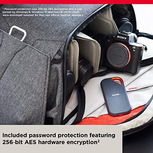 SanDisk 2TB Extreme PRO Portable SSD E81 – Up to 2000MB/s Read & Write, USB 3.2 Gen 2, IP65 Water & Dust Resistant, 3-Meter Drop Protection, Rugged External Solid State Drive