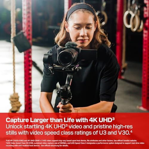 SanDisk Extreme 64GB SDXC UHS-I U3 V30 Memory Card – Up to 170MB/s, 4K UHD, SD Card for DSLR & Action Cameras (SDSDXV2-064G-GNCIN)