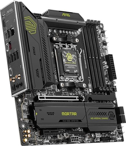 MSI MAG B850M MORTAR Motherboard – AMD B850 Micro-ATX AM5, DDR5 up to 256GB 8200MHz OC, PCIe 5.0, Dual PCIe 5.0 M.2, WiFi 7, 5G LAN, for Ryzen 7000 8000 9000