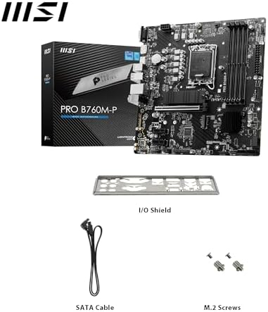 MSI PRO B760M-E DDR5 Motherboard – Intel B760 Micro-ATX LGA 1700, DDR5, M.2 PCIe Gen4, for Intel Core 12th 13th 14th Gen