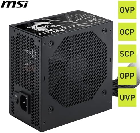 MSI MAG A650BN PCIE5 III 650W Power Supply – 80 PLUS Bronze ATX 3.1 PSU, PCIe 5.1 12V-2x6 GPU Connector, 120mm Fan