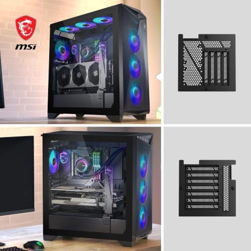 MSI MPG Gungnir 300R Airflow Mid-Tower Gaming PC Case Black Tempered Glass with ARGB Fans