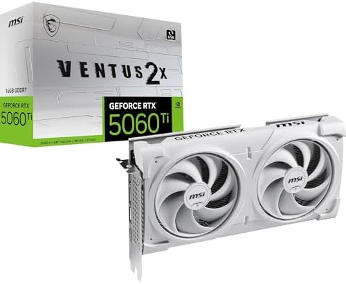 MSI GeForce RTX 5060 Ti 16GB VENTUS 2X PLUS Graphics Card – GDDR7, DLSS 4, PCIe 5.0, Dual-Fan GPU for 1440p Gaming & Creators