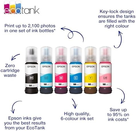 Epson 108 Magenta Ink Bottle 70ml – Genuine Refill for EcoTank L8050, L8100, L18050 (C13T09C34A)