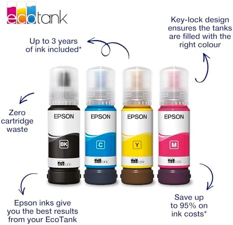 Epson 103 Cyan Ink Bottle 65ml – Genuine Refill for EcoTank L1110, L3110, L3111, L3116, L3150, L3151, L3156, L3160, L5190 (C13T00S24A)