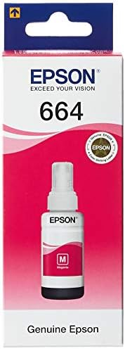 Epson T6643 Magenta Ink Bottle 70ml – Genuine Refill for EcoTank L100, L110, L120, L200, L210, L300, L355, L555 & More (C13T66434A)