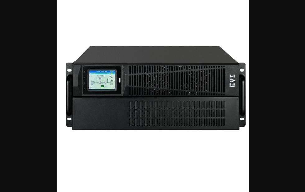 EVI 6000VA / 6000W Rack Mount Online UPS – Single Phase Double Conversion UPS with PFC, Touch Screen, External Battery Connector & SNMP Slot for Data Centres (EP-UPS6000P11OR)