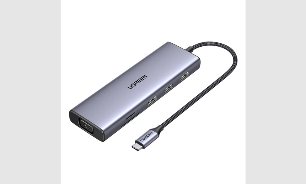 Ugreen 9-in-1 USB-C Multifunction Adapter, USB-C to USB3.0 (2 Port) + USB-C (2 port) + 4K HDMI + RJ45 Ethernet + SD & TF + PD port Converter