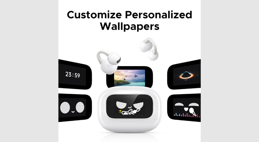 UGREEN WS208 ClipBuds Magic True Wireless Earbuds with Smart touchscreen and Longer battery life  -white