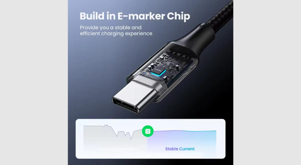 UGREEN USB-C to USB-C 2.0 5A Alu Case with Braid 3m