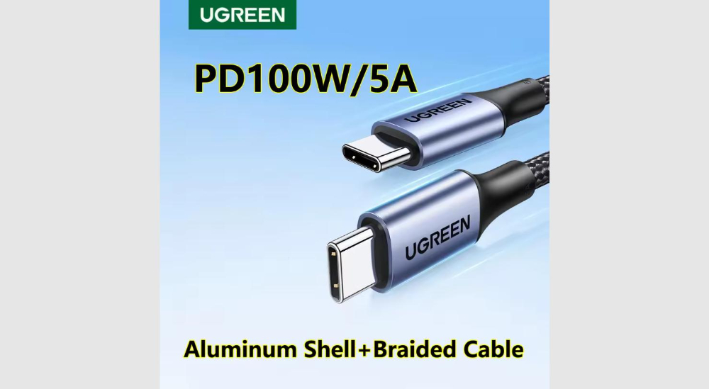 UGREEN USB-C to USB-C 2.0 5A Alu Case with Braid 3m