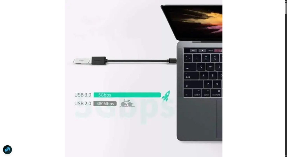 UGREEN USB-C Male to USB 3.0 A Female Cable (Black)